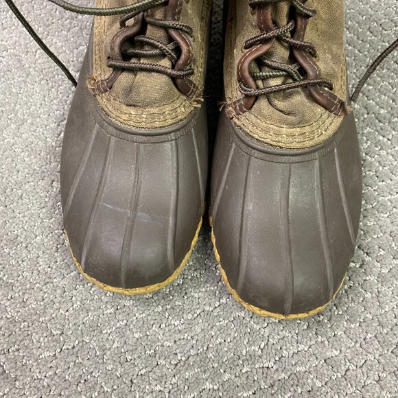 LL Bean Signature Waxed Canvas Maine Hunting Shoe Duck Boots Womens 8M USA Brown - Picture 5 of 15